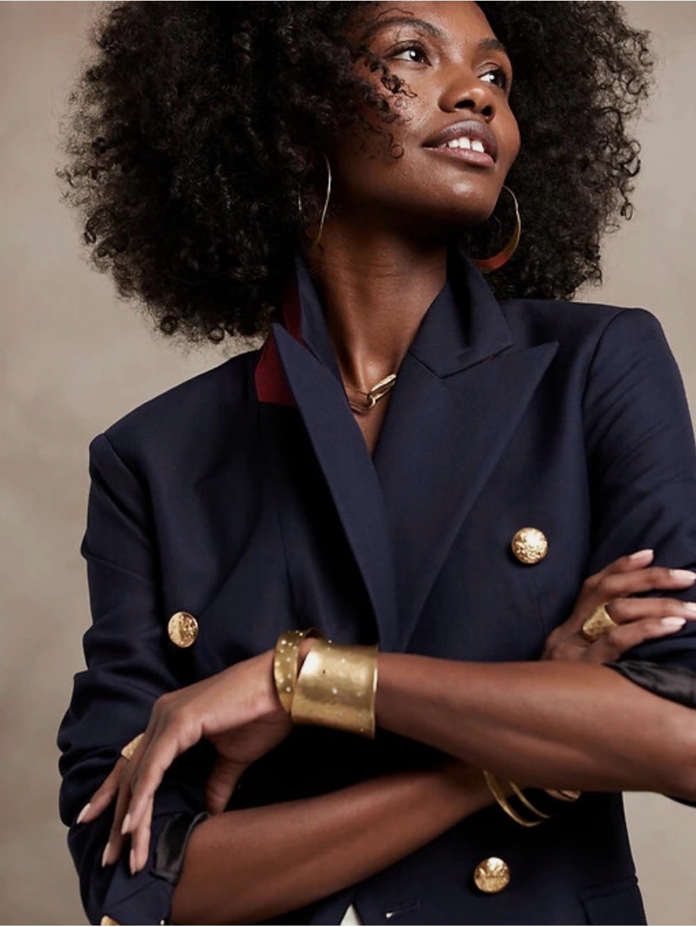 Banana Republic 2 Double Breasted Blazer Navy Jacket